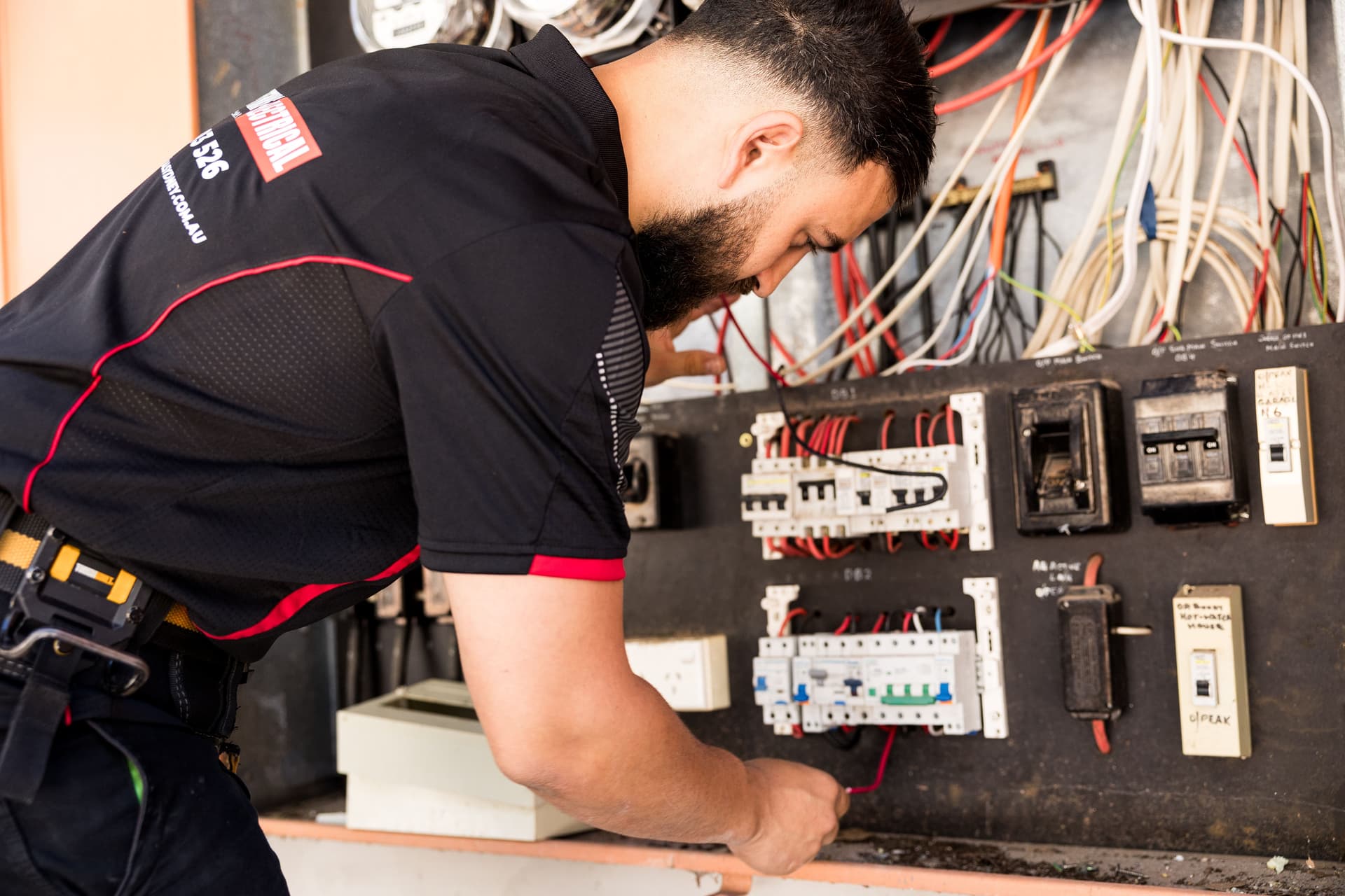 Level 2 electrician repairing a switchboard in Penrith